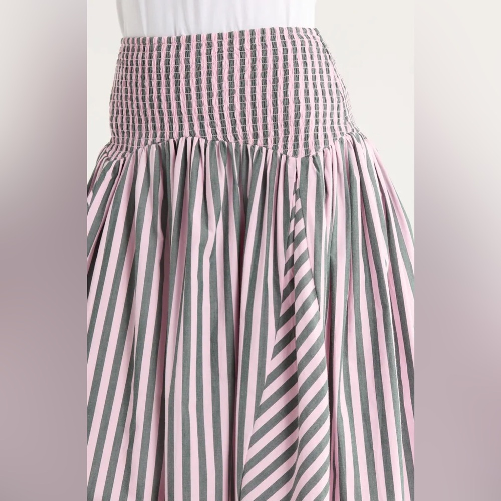 Damson Madder Layla Godet Organic Cotton Midi Skirt - Picture 3 of 9